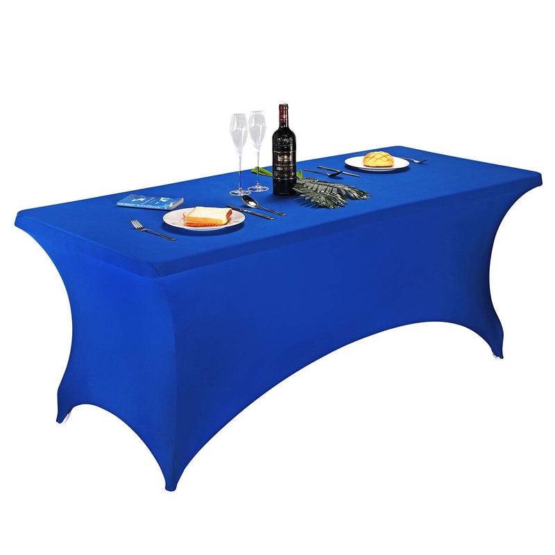 LZY Spandex Fitted Stretch Table Cover for 6 ft or 4ft or 8ft Folding Table, Rectangular Cocktail Tablecloth, Perfect for Party or Banquet - Image 1
